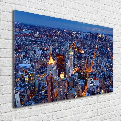Quadro vetro acrilico Manhattan di notte