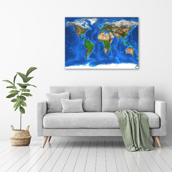 Quadro su vetro acrilico Mappa del mondo
