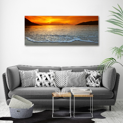 Quadro su vetro acrilico Mare al tramonto