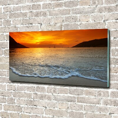 Quadro su vetro acrilico Mare al tramonto