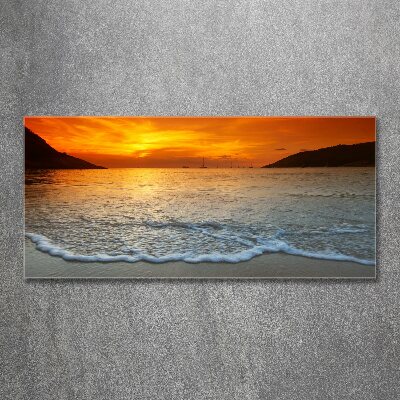Quadro su vetro acrilico Mare al tramonto