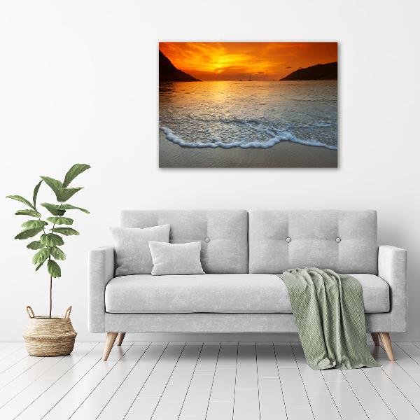 Quadro su vetro acrilico Mare al tramonto