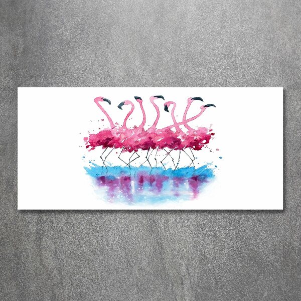 Quadro su vetro acrilico Fenicotteri