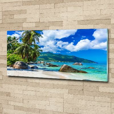 Quadro su vetro acrilico Spiaggia delle Seychelles