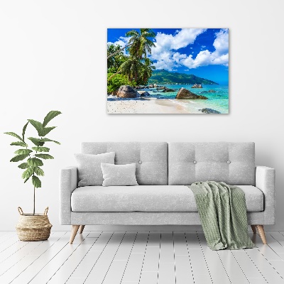 Quadro su vetro acrilico Spiaggia delle Seychelles