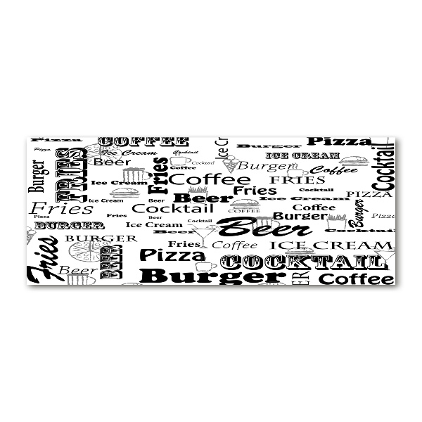 Quadro su vetro acrilico Menù del ristorante