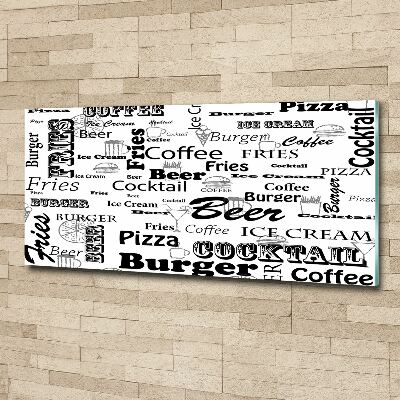 Quadro su vetro acrilico Menù del ristorante