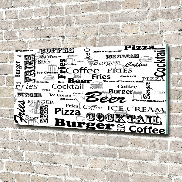 Quadro su vetro acrilico Menù del ristorante