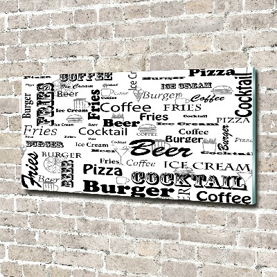 Quadro su vetro acrilico Menù del ristorante