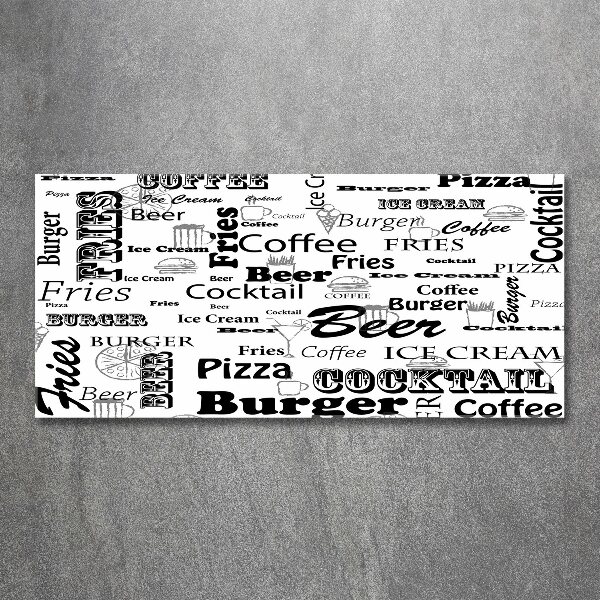 Quadro su vetro acrilico Menù del ristorante