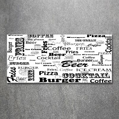 Quadro su vetro acrilico Menù del ristorante