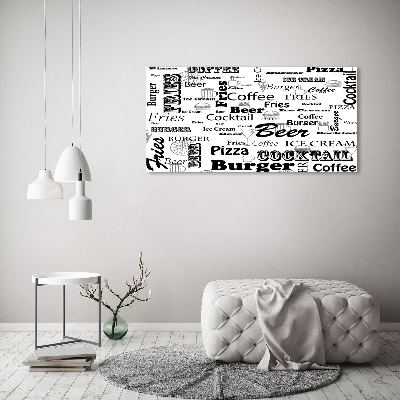 Quadro su vetro acrilico Menù del ristorante