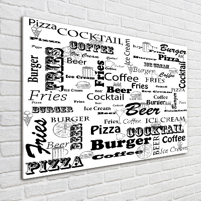 Quadro su vetro acrilico Menù del ristorante