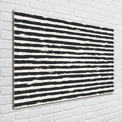 Quadro in vetro acrilico Strisce bianche e nere