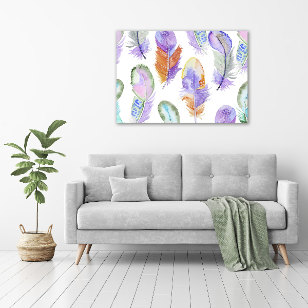 Quadro vetro acrilico Piume colorate