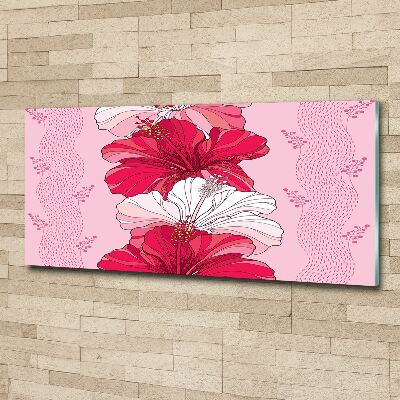 Quadro su vetro acrilico Fiori hawaiani