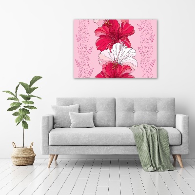 Quadro su vetro acrilico Fiori hawaiani