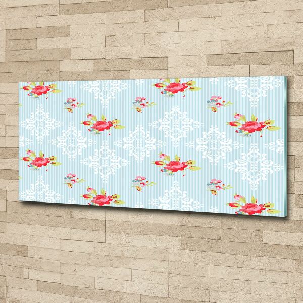 Quadro vetro acrilico Rose e ornamenti