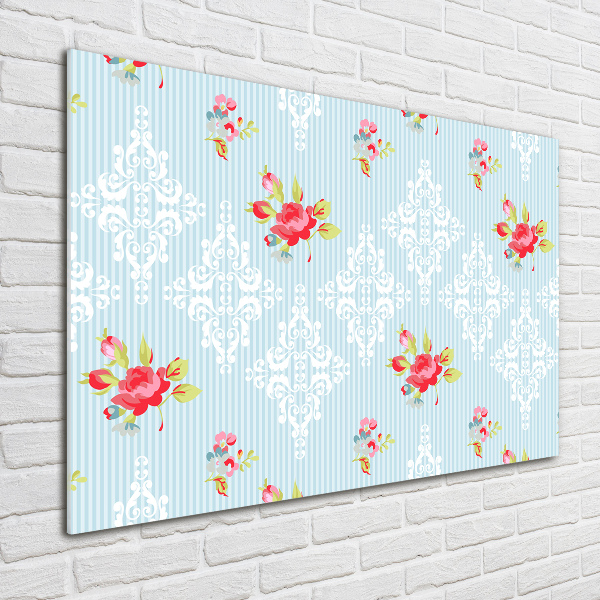 Quadro vetro acrilico Rose e ornamenti