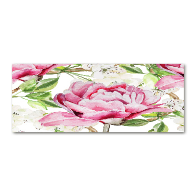 Quadro in vetro acrilico Peonie