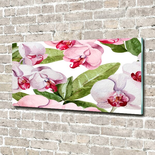 Quadro vetro acrilico Orchidee rosa