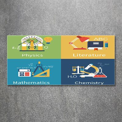 Quadro in vetro acrilico Materie scolastiche