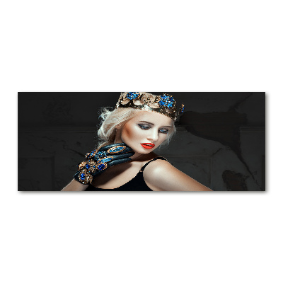 Quadro su vetro acrilico La donna con la corona
