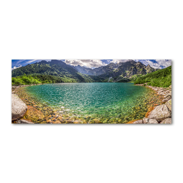 Quadro in vetro acrilico Lago tra le montagne