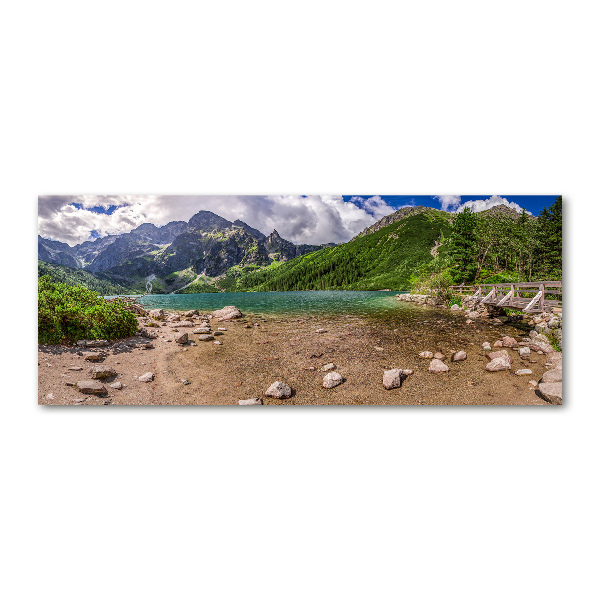 Quadro vetro acrilico Lago tra le montagne