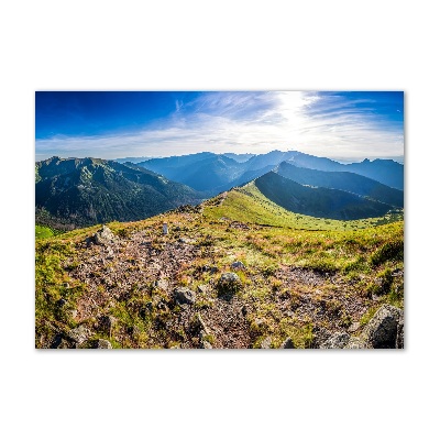 Quadro in vetro acrilico Panorama montano