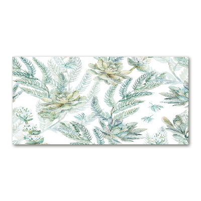 Quadro vetro acrilico Fiori e foglie