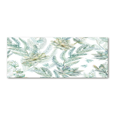 Quadro vetro acrilico Fiori e foglie