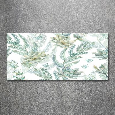 Quadro vetro acrilico Fiori e foglie