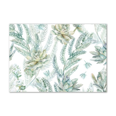 Quadro vetro acrilico Fiori e foglie