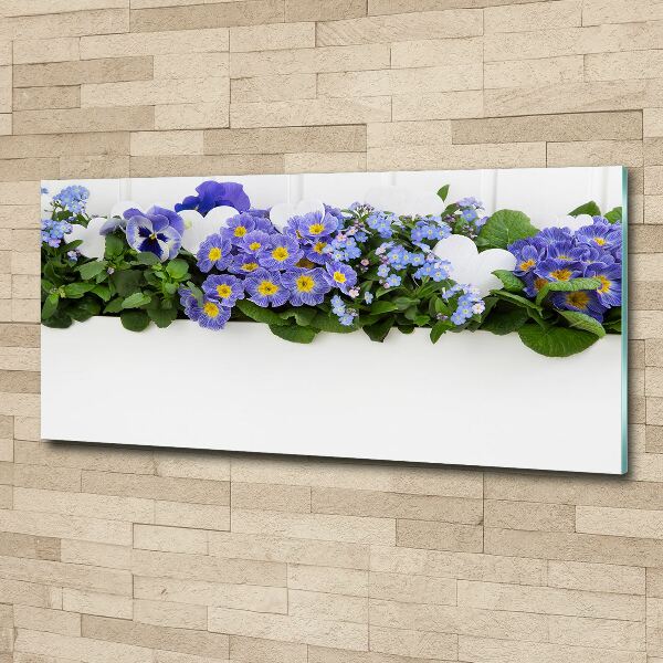 Quadro in vetro acrilico Fiori blu