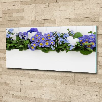 Quadro in vetro acrilico Fiori blu