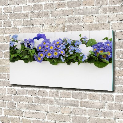 Quadro in vetro acrilico Fiori blu