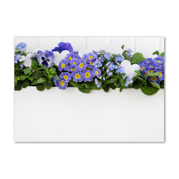 Quadro in vetro acrilico Fiori blu