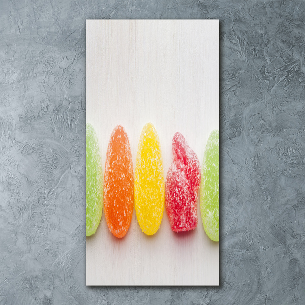 Quadro in vetro acrilico verticale Caramelle gommose colorate
