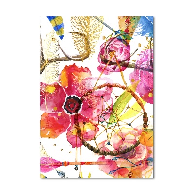 Quadro vetro acrilico verticale Fiori in stile boho