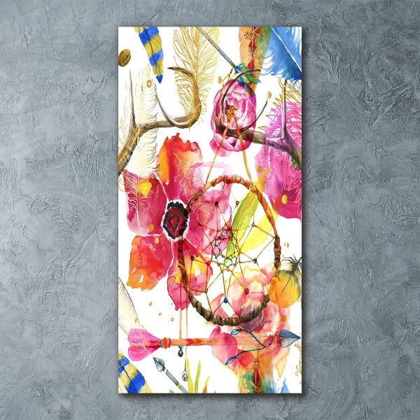 Quadro vetro acrilico verticale Fiori in stile boho