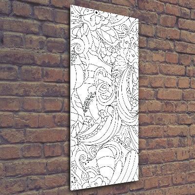 Quadro in vetro acrilico verticale Sfondo Zentangle