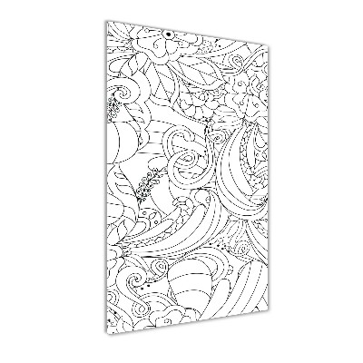 Quadro in vetro acrilico verticale Sfondo Zentangle