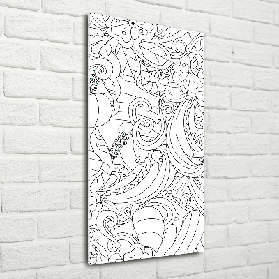Quadro in vetro acrilico verticale Sfondo Zentangle