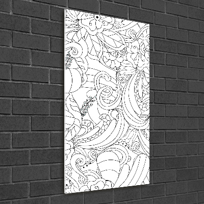 Quadro in vetro acrilico verticale Sfondo Zentangle