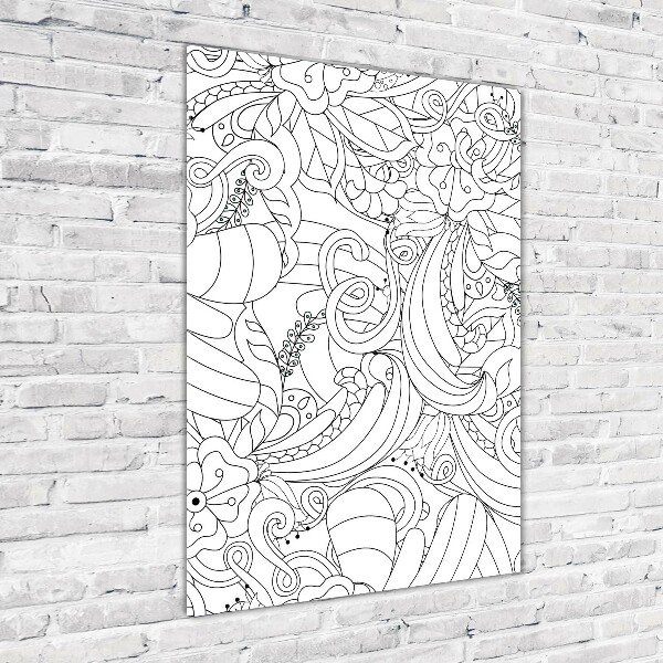 Quadro in vetro acrilico verticale Sfondo Zentangle