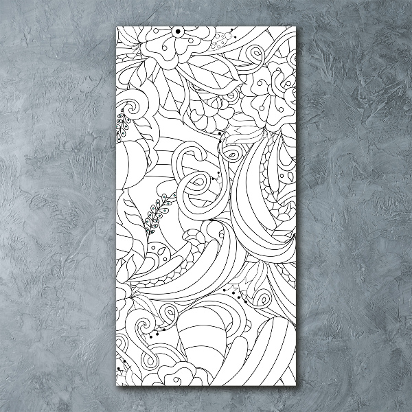 Quadro in vetro acrilico verticale Sfondo Zentangle