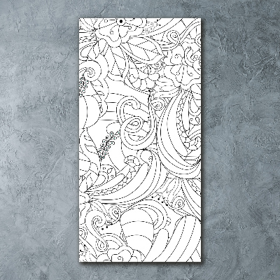 Quadro in vetro acrilico verticale Sfondo Zentangle