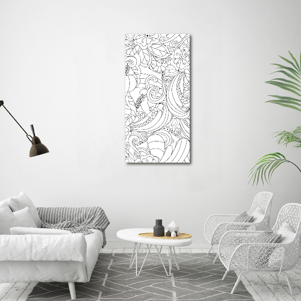 Quadro in vetro acrilico verticale Sfondo Zentangle