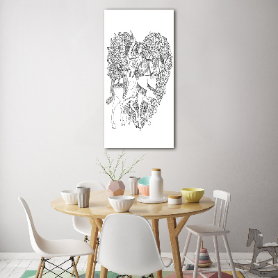 Quadro in vetro acrilico verticale Donna e uomo